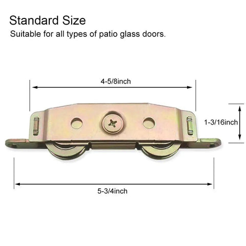 Heavy Duty Sliding Patio Door Roller Assembly Replacement Kit With One And One Quarter Inch Steel Ball Wheel Bearings Side Adjustable 2 Pack