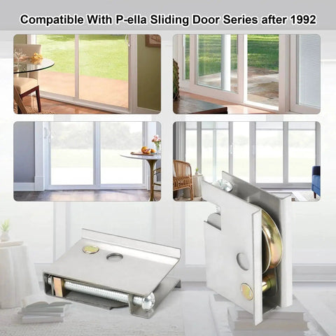 Patio Door Rollers Replacement For P Ella Sliding Doors After 1992 Pack Of 2 1 1/2 Inch Steel Ball Bearing Adjustable Height