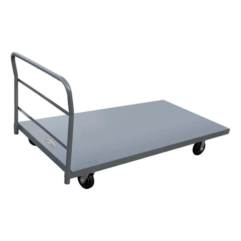 Steel Platform Truck/Smooth Deck Platform Truck 2000lb Capacity Heavy Duty Industrial Push Cart 72" L x 36" W with 6"x4" Wheels