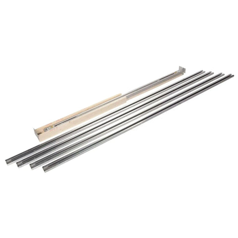 Soft Close Pocket Door Frame Kit for 2x4 Stud Walls 32x80 Inches, steel components laid out, ideal for easy smooth quiet closure.