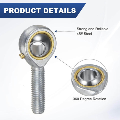 Tough as Nails Rod End Bearings 4 Pack POS10 M10x1.5 Right Hand Thread Self Lubricating Steel Joint, detailed view