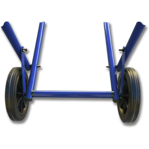 Front view of Beefy Heavy Duty Steel Recycling Cart For Bins, 220 Lb Capacity, showing premium virgin rubber wheels and 8 mm axle.