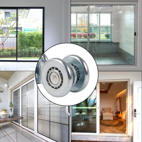 Steel Sliding Track Roller Hanging Barn Door Rail Trolley Wheel H3-3 Replacement Kit for 35-45mm Door Thickness in various settings