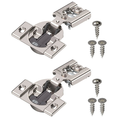 ✝️ 1-Pack Hinge (1 Kit), 1/2" Overlay, 105° Opening Angle, Steel, Integrated Soft-Close Hinges for Face Frame Cabinets with screws