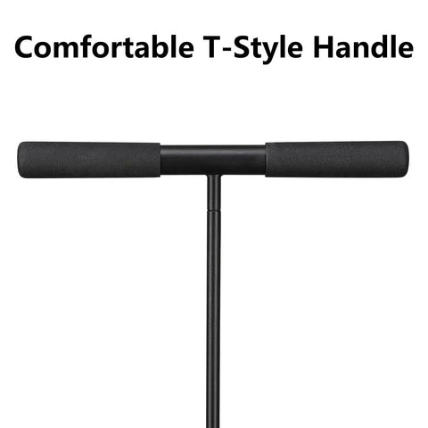 Close-up of Hardcore 48 Inch Adjustable Soil Probe with T Handle showing foam grips for comfort and leverage in plumbing and landscaping projects.