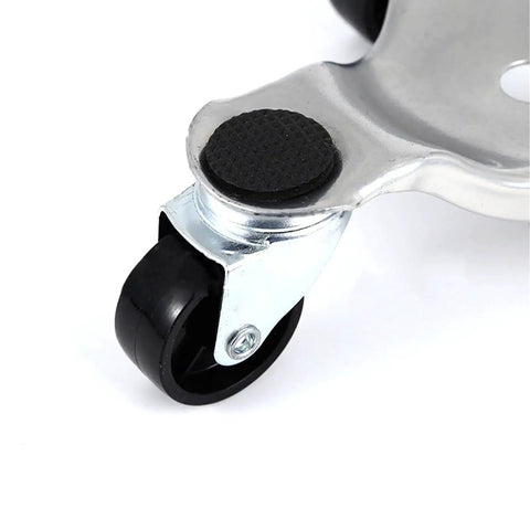 Close-up of 6 inch steel swivel caster wheel part of 8 Piece Triangle Furniture Dollies Set With 6 Inch Steel Swivel Caster Wheels For Moving Heavy Furniture