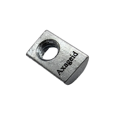 Premium One Quarter Twenty Threaded Roll In Steel T Nut With Ball Spring For Aluminum Extrusion Profiles Ideal For 3D Printers CNC Routers Robotics And DIY Builds Zinc Plated For Long Lasting Rust Resistance, front view