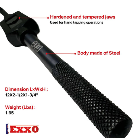 Three Piece Tap Wrench Set With 1/4 Inch 3/8 Inch And 1/2 Inch Tap Capacity Adjustable Steel Hand Tapping Wrenches for metalworking