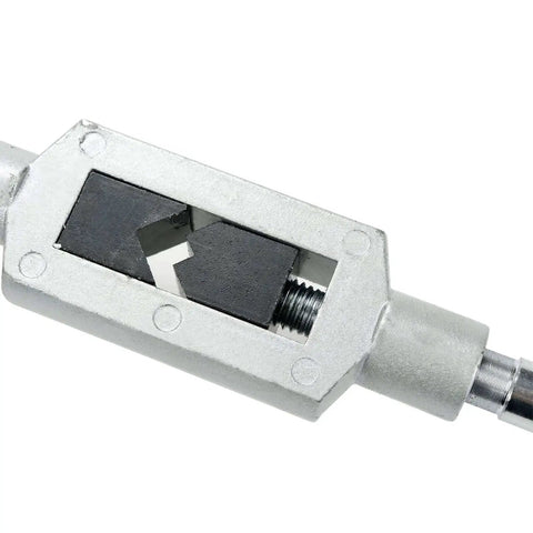 Close-up of Beefy Adjustable Tap Wrench for M6 to M20 fits one quarter inch to three quarter inch taps steel hand tool