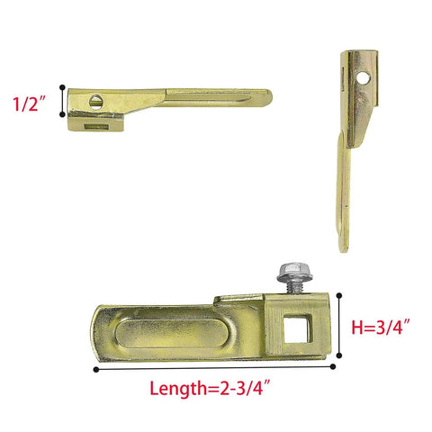 Steel T Handle Cam Locking Cams for T and L Handle Locks on Truck Canopies and RV Camper Tops, side and top view