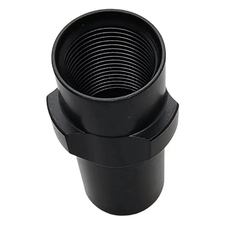 Steel 3 Lug Threaded Adapter 1/2x28 RH CNC Machined Black Oxide, showing top angle of the threaded quick-attach system.
