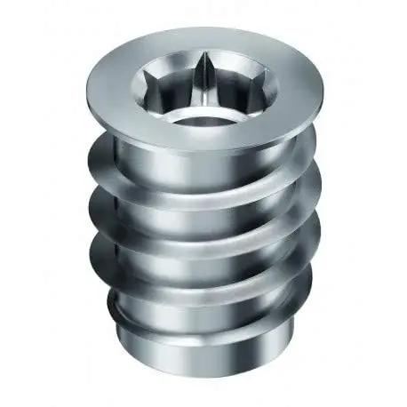 Beefy Steel Threaded Inserts With Hex Drive And Sealing Collar For All Wood Substrates, 8-32 Internal Thread.