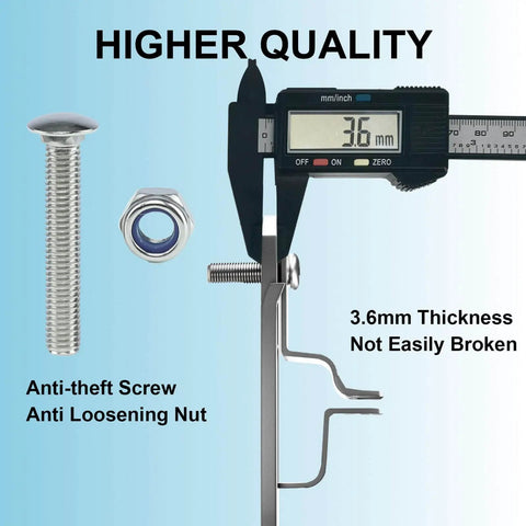 Anti-theft screw, anti-loosening nut, and a 14-gauge steel latch kit measured at 3.6mm for sturdy and durable trailer door security.