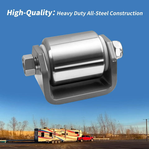 2 Pcs Steel Micro Rollers,2 Inches Trailer Roller Heavy Duty Steel Wheel Fits for RV Trailers, Motorhome and 5th Wheels