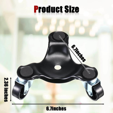 Set of 12 steel tri wheel furniture moving dollies with 3 wheel design, heavy duty carbon steel, 6.7 inch dolly size display