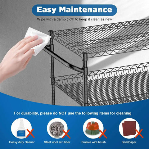 Hand wiping Heavy Duty Rolling Utility Cart With Wheels For Kitchen And Restaurant Use Kitchen Workhorse 45 Inch NSF Certified