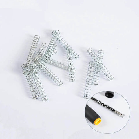 Pack Of 100 Heavy Duty Galvanized Steel Wire Compression Springs For Ballpoint Pens, 0.4mm Wire Diameter, 4mm Outer Diameter, 25mm Length, Zinc Plated
