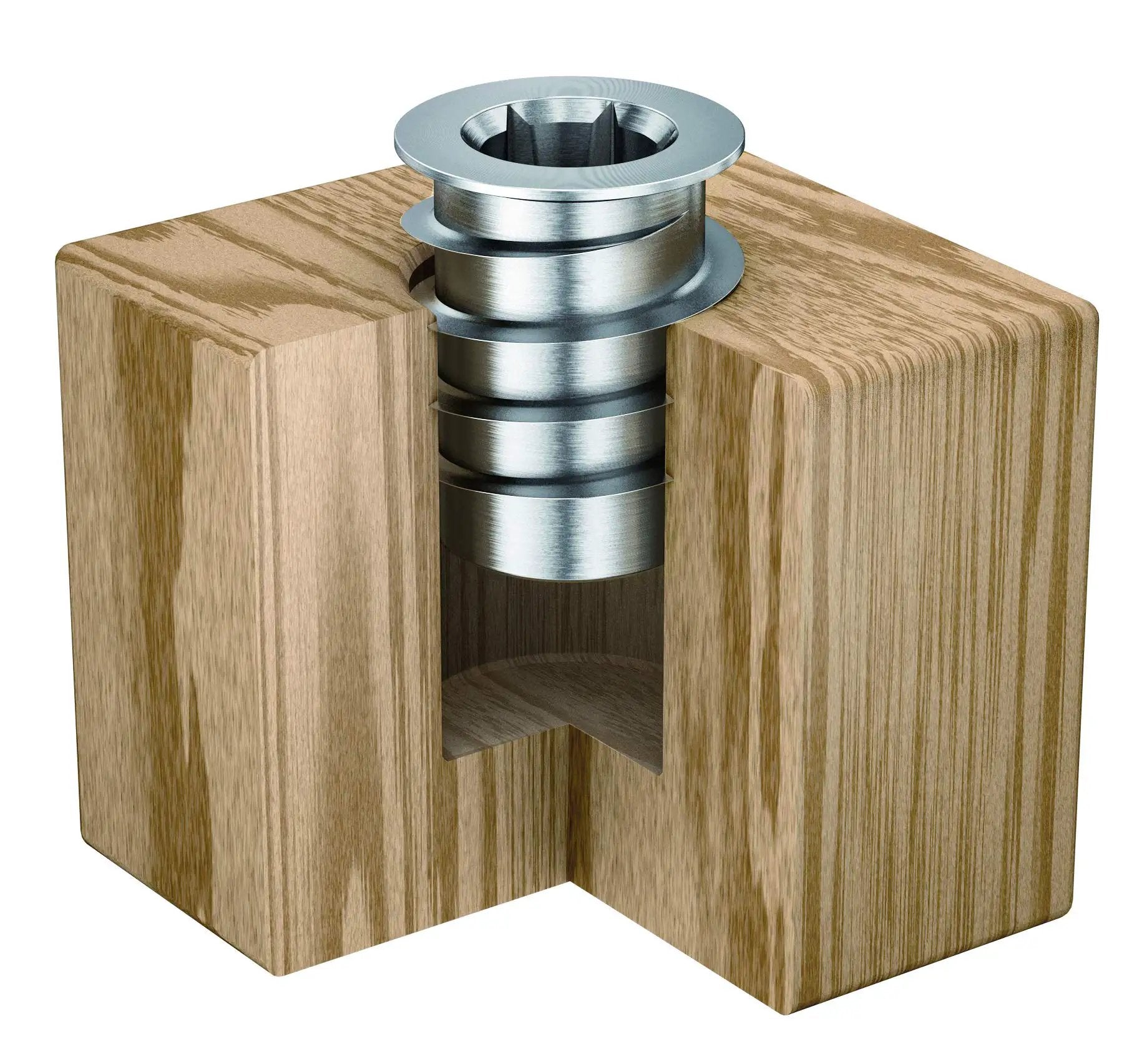 Heavy Duty Threaded Steel Wood Inserts With Hex Drive ...