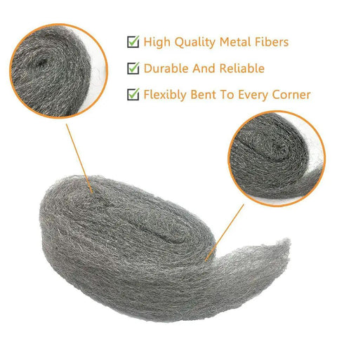 Steel Wool Fill Fabric DIY Kit for Mouse Proofing Homes, roll of coarse hardware cloth showcasing high quality metal fibers.