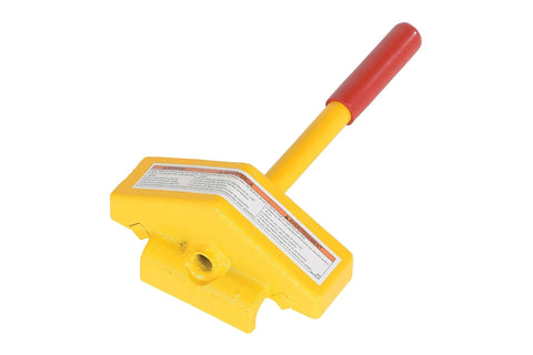 Steel Single Rail Chock With Handle For Keeping Railroad Cars From Moving All Welded Steel Construction Bright Yellow Finish