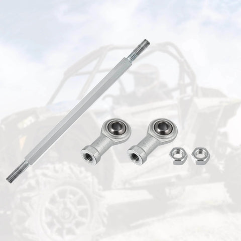 2 pcs adjustable steering tie rod ball joint, 185mm length with 8mm hole diameter, carbon steel linkage for go kart and ATV