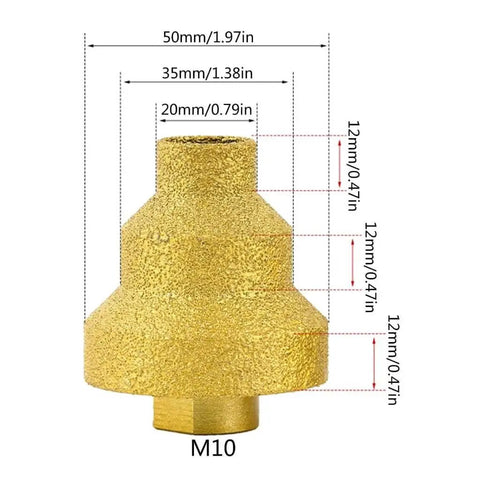 Step Drill Bit Set 20 35 50mm 3 Pack Pro Grade Cone Drill Bits For Metal Wood Concrete Tile Marble And Engineered Stone Multilayer Cone Reamer For Quick Precise Hole Enlargement Adrosstoller shown with dimensions.