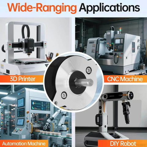 Wide-ranging applications of 0.9° Round Nema 14 Stepper Motor 2 Phase High Torque 8Ncm(11.33oz·in) Bipolar 0.4A 17Ω for 3D Printer DIY Robot CNC Machine.