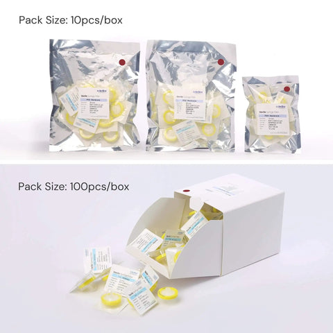 Sterile Syringe Filter Pack Of 10 Pcs With Double Layer PES Hydrophilic Membrane 0.2 Micron Final Filter For Pro Grade High Flow Lab Filtration 33 Mm Diameter Individually Packed Yellow Cobetter