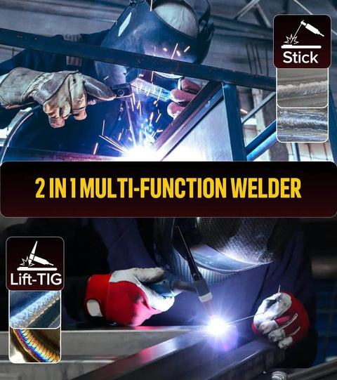 Welder using 205 Amp Mini Stick Welder 110V With Lift TIG Inverter Arc Welder For DIYers, Hot Start Arc Force Anti Stick VRD