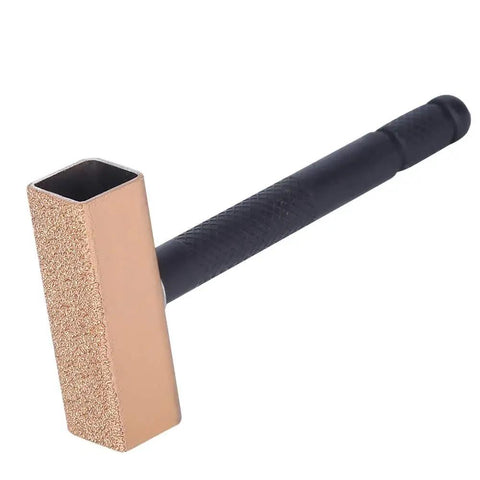 Stone Dresser Disc Wheel Abrasive Tool with Anti Slip Handle shown in side view, small lightweight metal alloy for precise shaping.