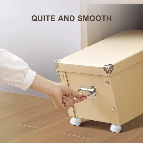Storage box with 8 Piece 1 Inch Free Punching Pastable Plate Caster With Stickers And Screws Self Adhesive Swivel 360 Degree Rotation Universal Wheel
