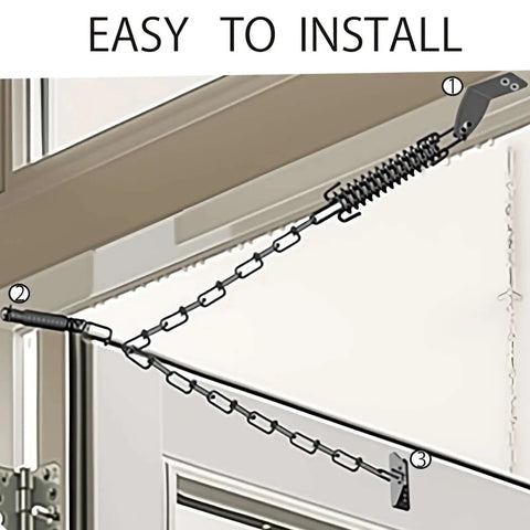 Heavy Duty Storm Door Closer With Screen Door Chain Protector Built To Last From Spring Steel Rust Resistant Easy Install No Fuss Black Finish