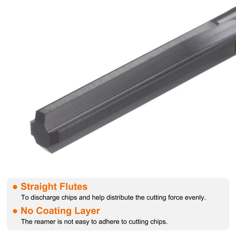 Close-up of Carbide Chucking Reamer 0.186 Inch Diameter Straight Flute Straight Shank Uncoated Solid Carbide for precision machining.