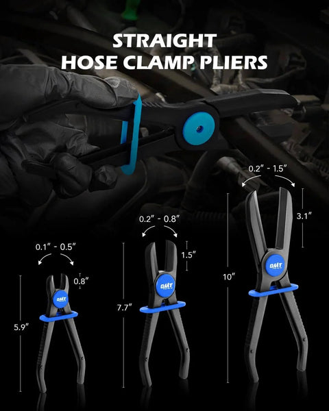 Straight pliers from 6 Piece Hose Pinch Off Pliers Set for flexible hoses brake fuel and coolant maintenance