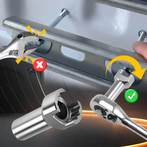 Durable stainless steel 3/4 inch strut channel adapter kit with nuts, bolts, drill bit socket and wrench for 19mm bolt heads