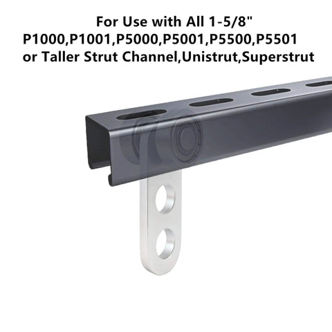 2 Wheel Silent Trolley Assembly Rollers with Deep Groove Bearings for 1-5/8 Inch Strut Channels and Taller Installation