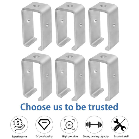 Six-pack Universal One And Five Eighths Inch Strut Channel Trolley Track Hanger Bracket Heavy Duty 1200 Pound Load Rated