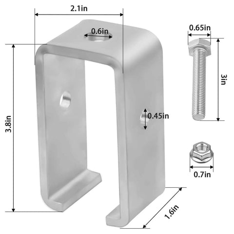 Universal One And Five Eighths Inch Strut Channel Trolley Track Hanger Bracket Heavy Duty 1200 Pound Load Rated dimensions