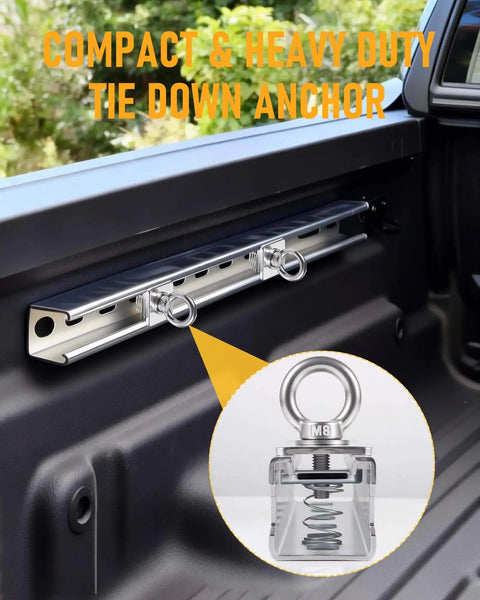 Heavy Duty Strut Channel Nut And Eye Bolt Set With Stainless Steel Eye Bolts M8 And M10 Zinc Plated Spring Nuts shown installed