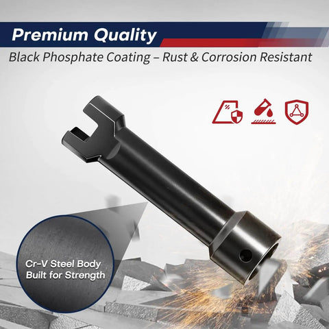 Durable Strut Channel Socket for Unistrut systems, one half inch drive and impact rated, shown with black phosphate finish.