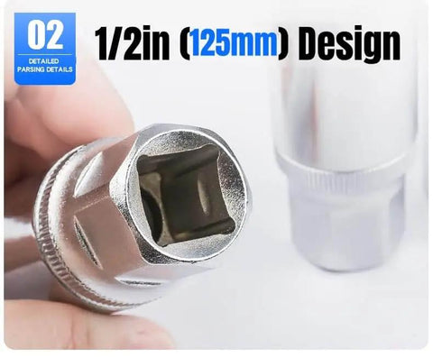 Heavy Duty Stud Extractor Set For Broken Stud Removal, 4 Piece Metric Stud Remover Kit With 6mm, 8mm, 10mm, 12mm Sockets