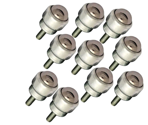 Bolt Type Ball Transfer Units Stud Mounted with 1 Inch Main Ball M8 Threaded Ends for Heavy Duty Loads Multi Direction Conveyors Pack of 10