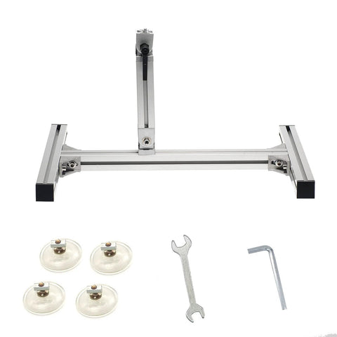 Stand kit for JQDML reciprocating actuator; aluminum alloy, angle adjustable; 4 suction cups, wrench, Allen key.