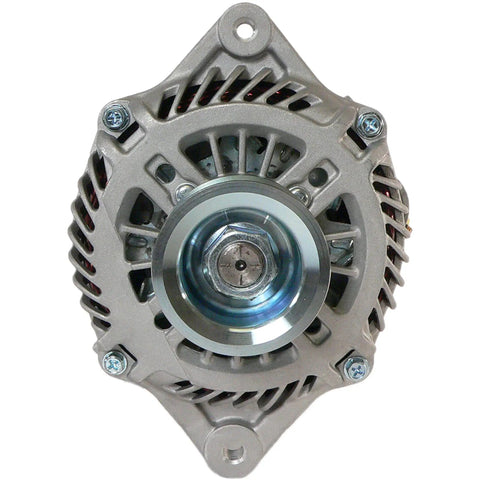 Front view of Drop In 12V 110A Alternator Replacement For Subaru Legacy And Outback 2005 To 2009 With Internal Regulator And Solid Pulley