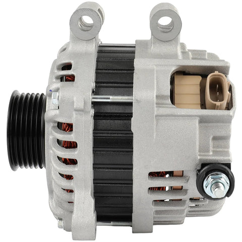 Side view of 110 Amp High Output Alternator For Subaru Forester 2011 2012 2013 2.5L X Limited Premium Touring Convenience XS XT Sports XT Plug And Play Replacement 11579 Fits Forester X XS XT Sports 2.5L Engines.