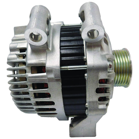 Side view of New 12V 110A Alternator For Subaru Forester 2.5L H4 2011 2012 2013 Drop In Replacement With Clockwise Rotation IR IF Regulator