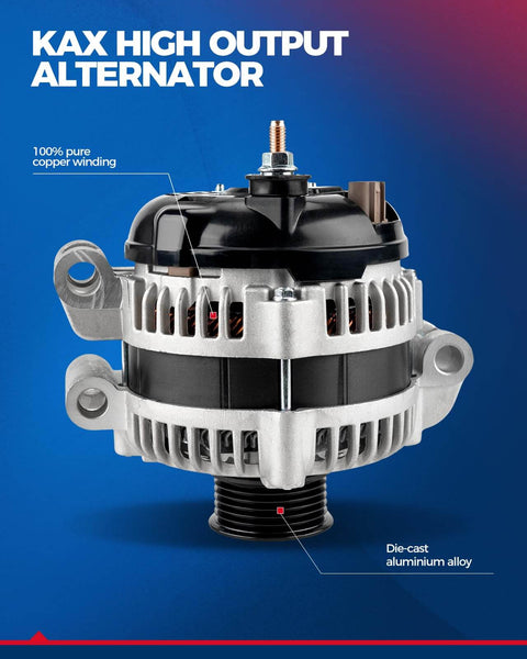 110 Amp 12 Volt Alternator For 2011 Subaru Forester Replacement Plug And Play With CW Rotation 6-Groove Pulley 11579N OE Grade Output 11083 23700-AA701 Compatible, close-up view