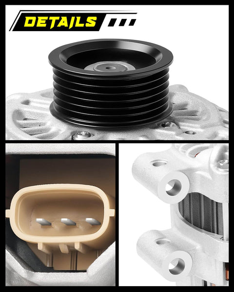 Details of Beefed Up 2.5L H4 Alternator For Subaru Forester 2011 2012 2013 Replacement 12V 110A Clockwise 6 Groove Pulley