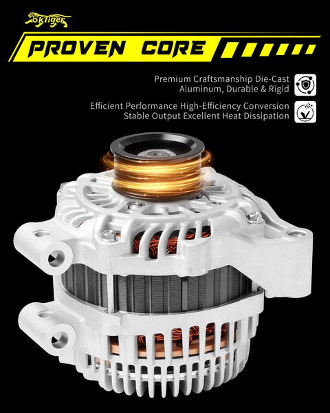Beefed Up 2.5L H4 Alternator For Subaru Forester 2011 2012 2013 X X Limited X Premium X Touring Xt Premium Xt Touring Replacement 12V 110A Clockwise 6 Groove Pulley OE 23700 AA700 front view