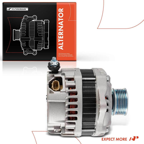 Alternator Replacement For Subaru Outback 2015 2016 2017 And Legacy 2015 2017 3.6L 12V 130A Six Groove Clockwise Pulley Fits 23700AA931 A003TJ3492 Direct Fit Replacement displayed with packaging.
